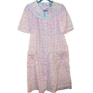 Vintage Morning Glory pastel night gown size M